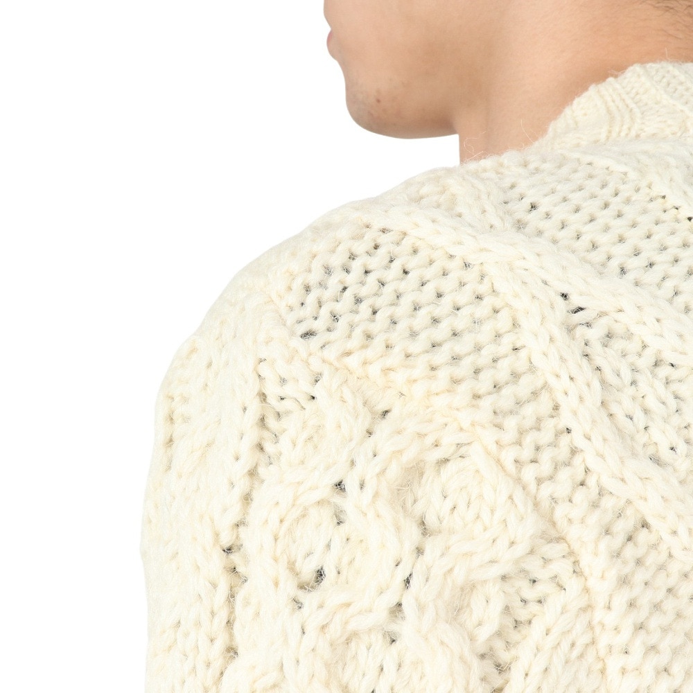 ケリーウーレンミルズ（KERRY WOOLLEN MILLS）（メンズ）アラン ケーブル クルー セーター KW-0002 Pure Aran