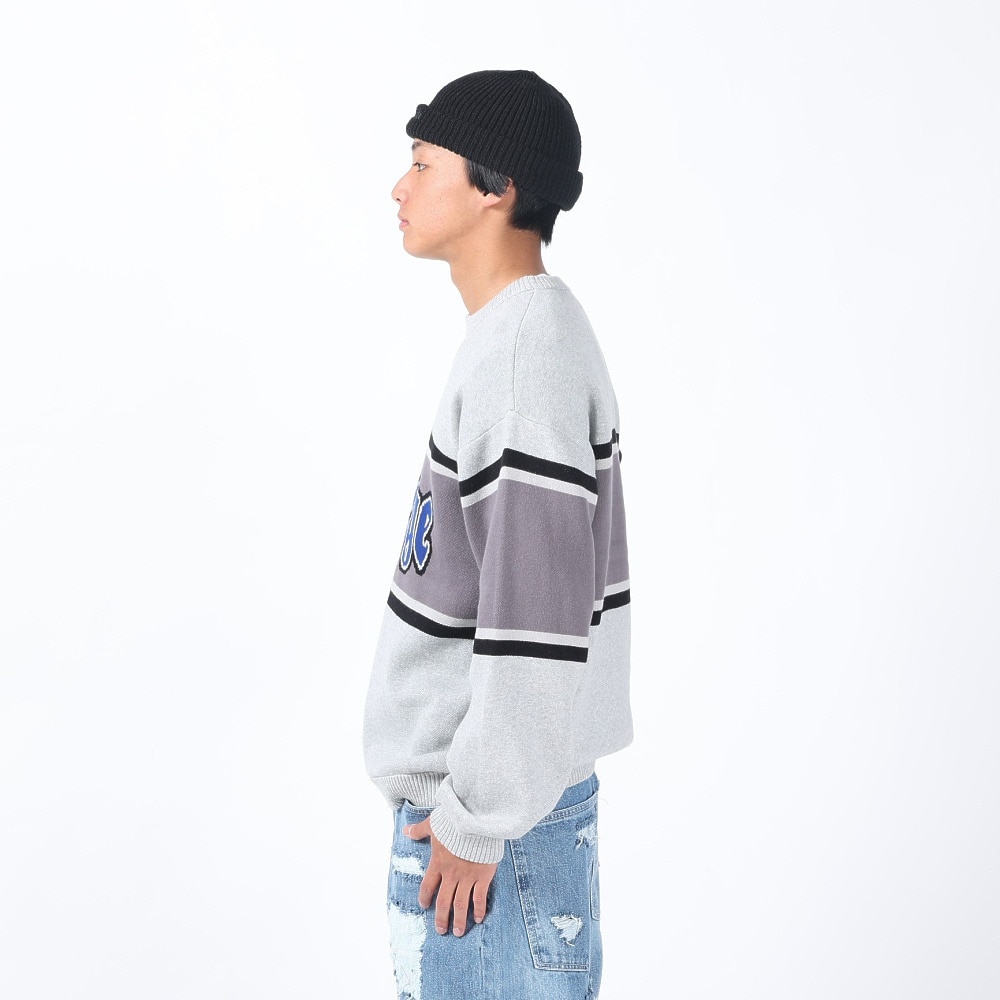 エクストララージ（XLARGE）（メンズ）STRIPED クルーネックニット トップス 101241015001-GREY