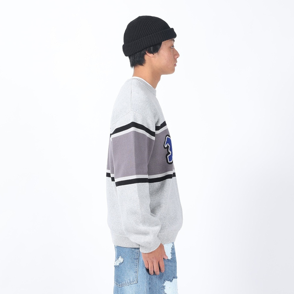 エクストララージ（XLARGE）（メンズ）STRIPED クルーネックニット トップス 101241015001-GREY