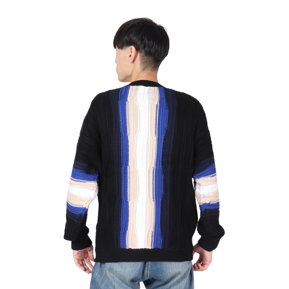 エクストララージ（XLARGE）（メンズ）3D クルーネック ニット セーター 101243015003-BLACK