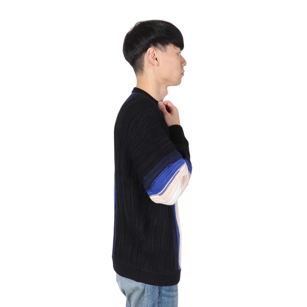 エクストララージ（XLARGE）（メンズ）3D クルーネック ニット セーター 101243015003-BLACK