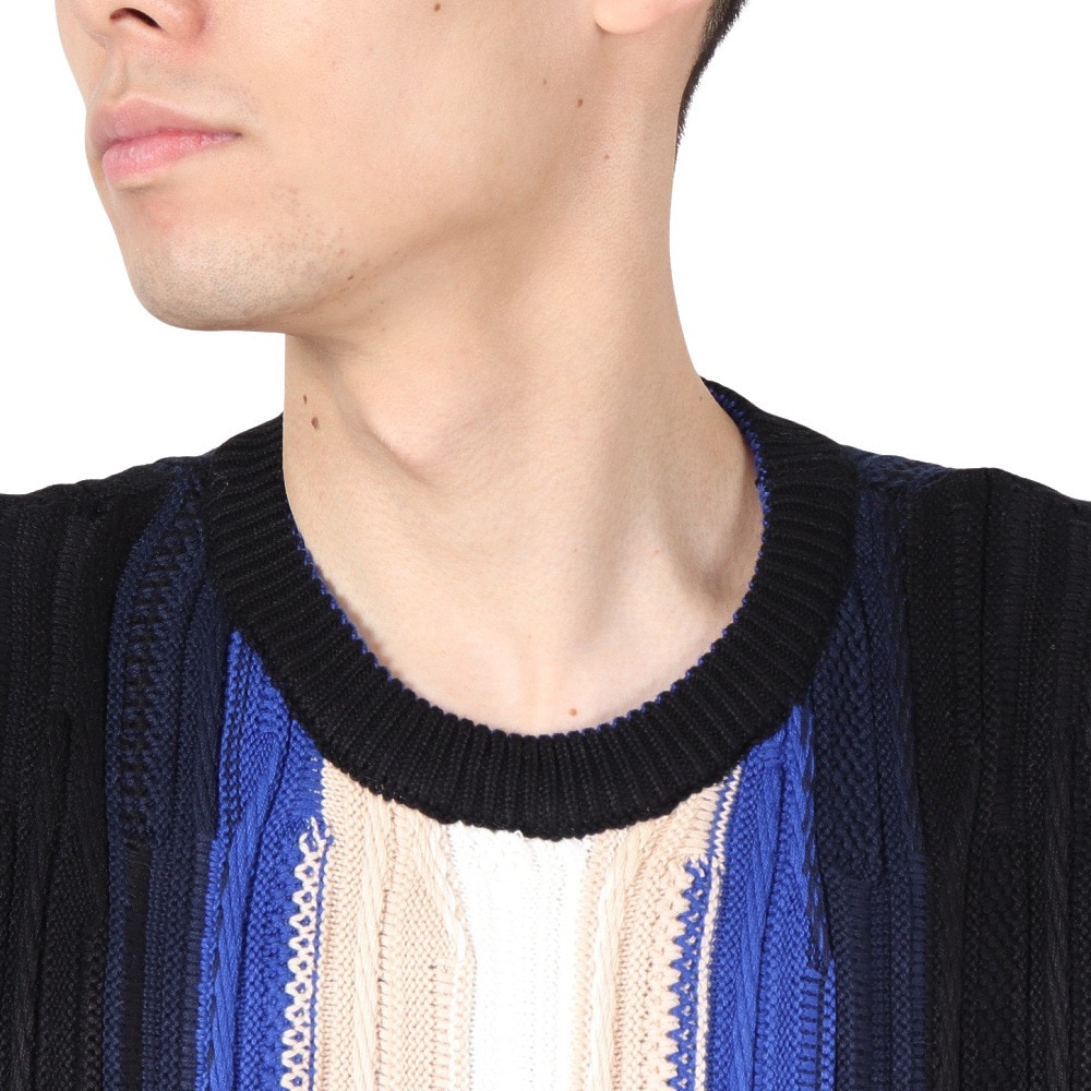 エクストララージ（XLARGE）（メンズ）3D クルーネック ニット セーター 101243015003-BLACK
