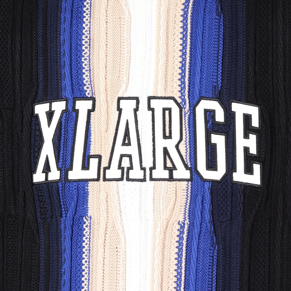 エクストララージ（XLARGE）（メンズ）3D クルーネック ニット セーター 101243015003-BLACK