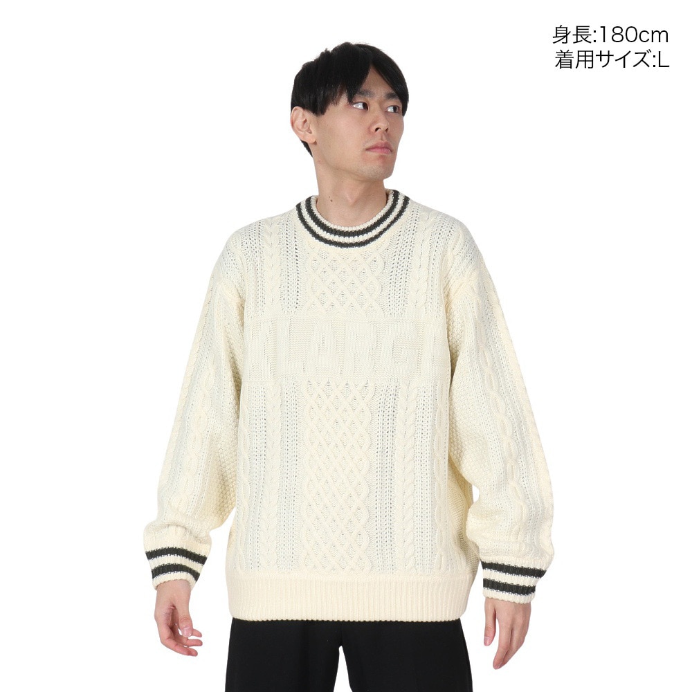 エクストララージ（XLARGE）（メンズ）CABLE クルーネックニット 101244015001-OFF WHITE