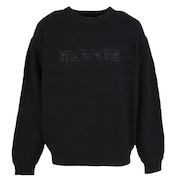 (メンズ)DEFORMED CABLE クルーネックニット 101253015004-BLACK
