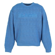 (メンズ)DEFORMED CABLE クルーネックニット 101253015004-BLUE