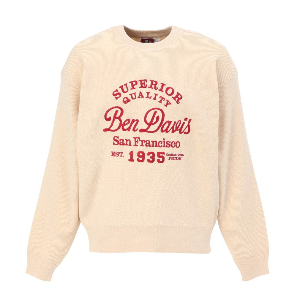 ベンデイビス（BEN DAVIS）（メンズ）刺繍ロゴニット クルーネック