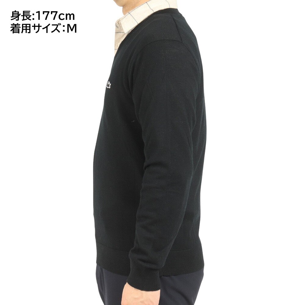 ラコステ（LACOSTE）（メンズ）ウォッシャブルウール Vネックニットセーター AH5809L-031