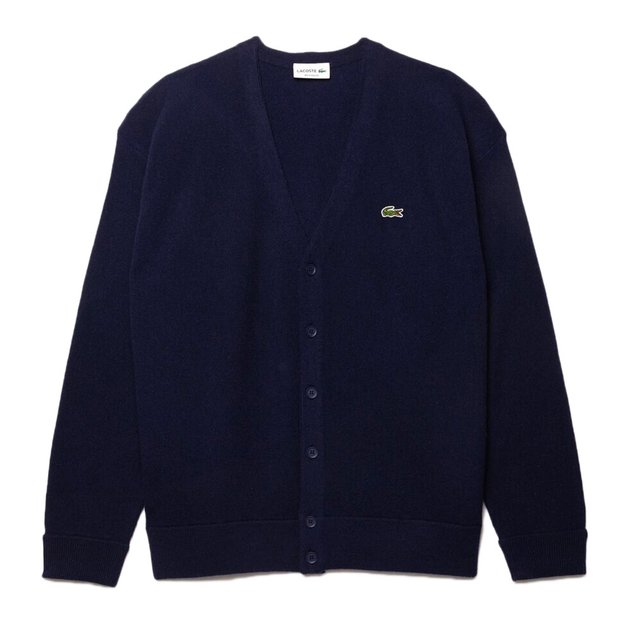 ラコステ（LACOSTE）（メンズ）ガーター編みVネックカーディガン 