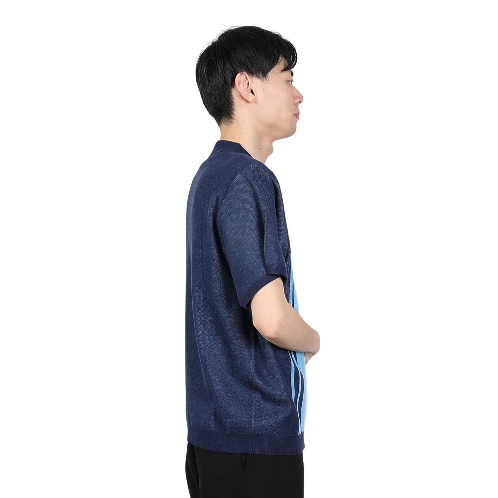 SPLR（SPLR）（メンズ）ストライプ ジップ ニット ポロシャツ 2412-18116-00200
