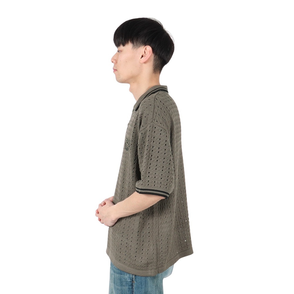 PLES MAKERS（PLES MAKERS）（メンズ）メッシュニット 半袖ポロシャツ 25555004-CHA
