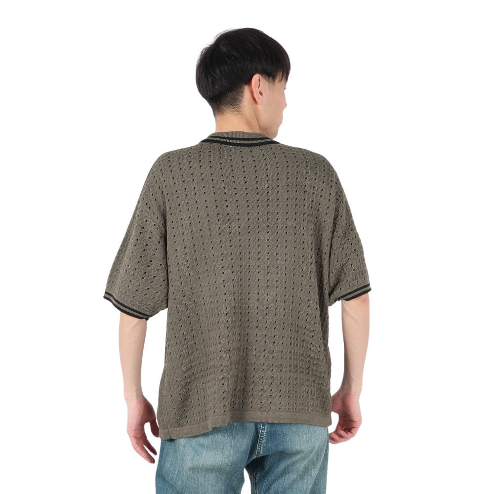 PLES MAKERS（PLES MAKERS）（メンズ）メッシュニット 半袖ポロシャツ 25555004-CHA
