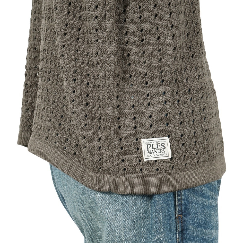PLES MAKERS（PLES MAKERS）（メンズ）メッシュニット 半袖ポロシャツ 25555004-CHA