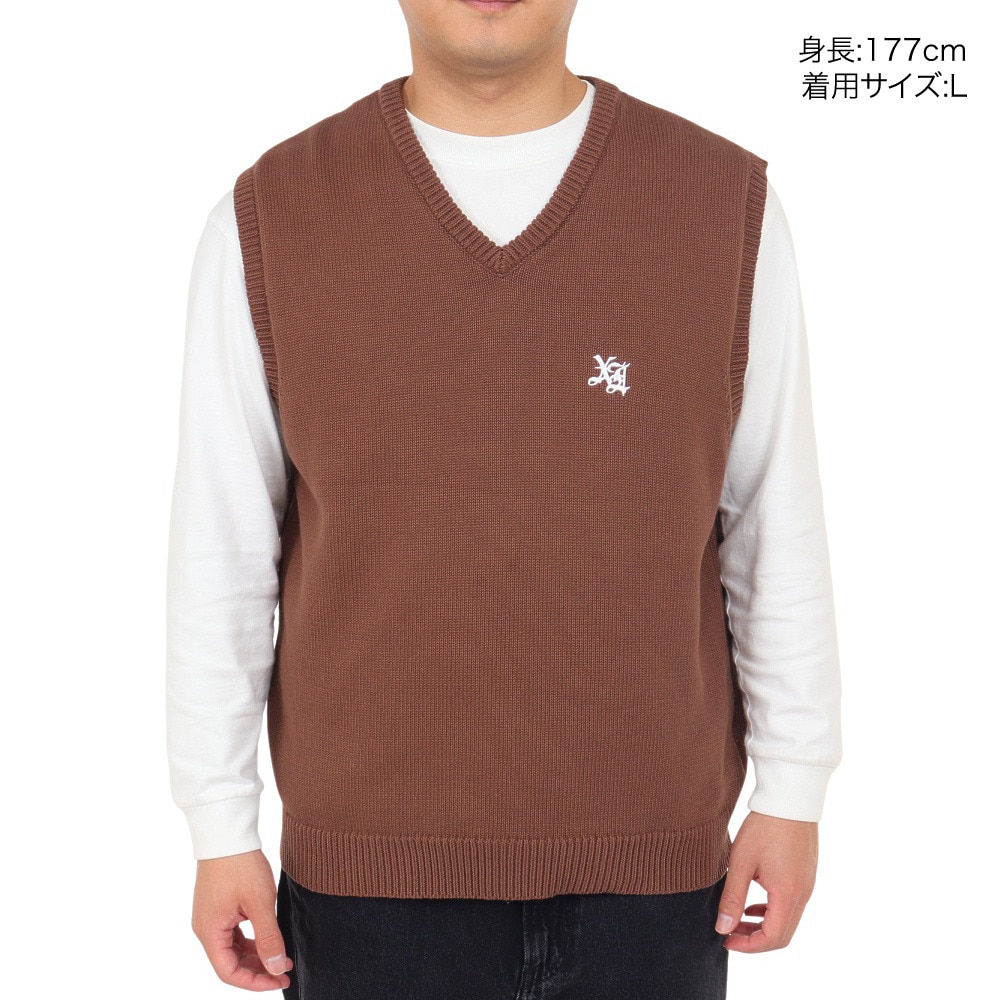 エクストララージ（XLARGE）（メンズ）ニットベスト メンズ OLD ENGLISH  101233015001-BROWN