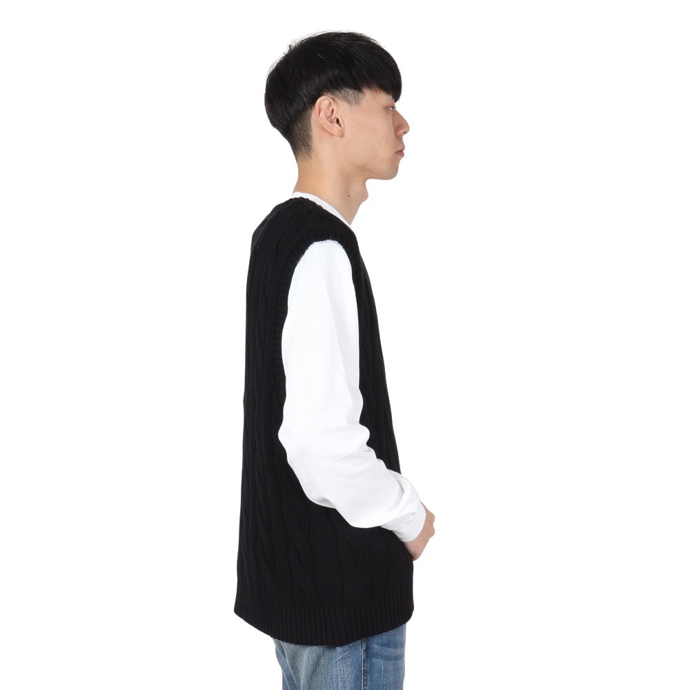 エクストララージ（XLARGE）（メンズ）CABLE KNIT ベスト 101243015001-BLACK