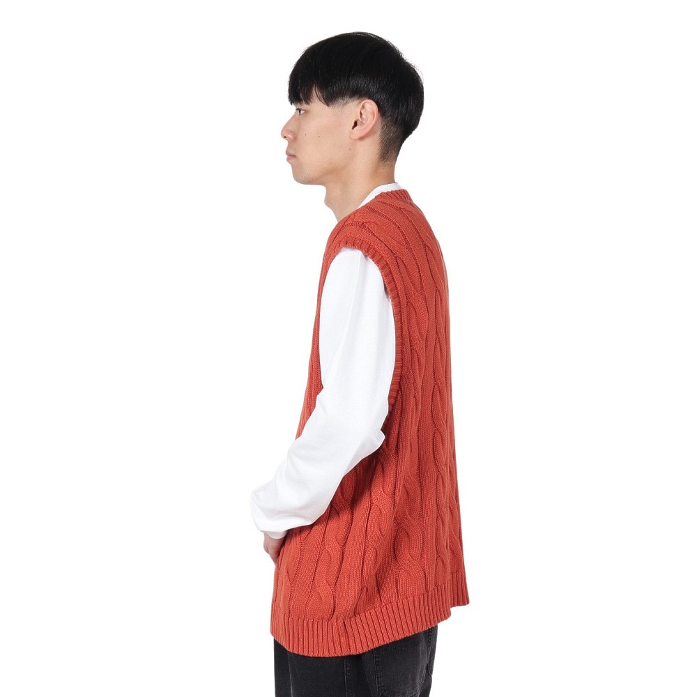 エクストララージ（XLARGE）（メンズ）CABLE KNIT ベストT 101243015001-ORANGE