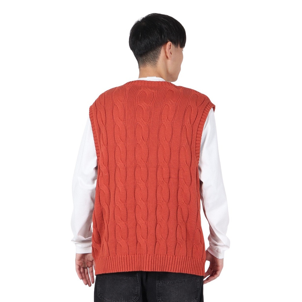 エクストララージ（XLARGE）（メンズ）CABLE KNIT ベストT 101243015001-ORANGE