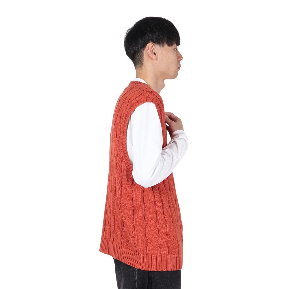 エクストララージ（XLARGE）（メンズ）CABLE KNIT ベストT 101243015001-ORANGE