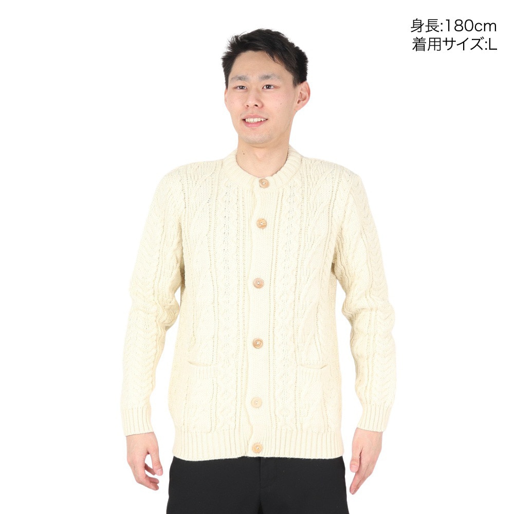 ケリーウーレンミルズ（KERRY WOOLLEN MILLS）（メンズ）アラン ケーブル クルー セーター KW-0005 Pure Aran
