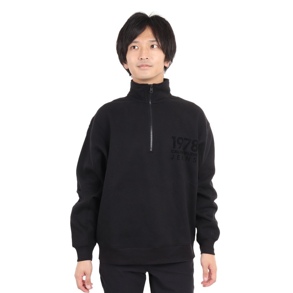 CALVINKLEIN JEANS （CALVINKLEIN JEANS ）（メンズ）1978 Flock ロゴ ハーフジップ スウェットシャツ J324100
