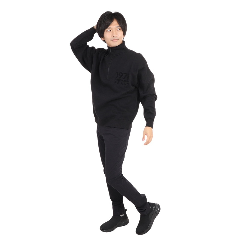 CALVINKLEIN JEANS （CALVINKLEIN JEANS ）（メンズ）1978 Flock ロゴ ハーフジップ スウェットシャツ J324100