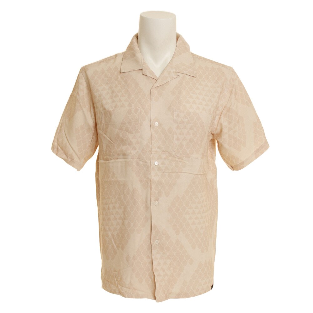  【多少の傷汚れありの為大奉仕】REPTILE ALLOVER PRINT 半袖シャツ 01191406-BEIGE