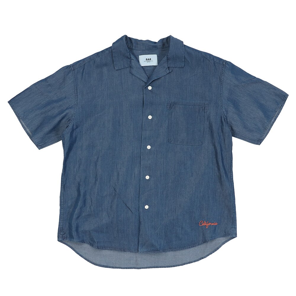  リラックスデニムオープンカラーシャツ SAS1954611-72 D/BLUE