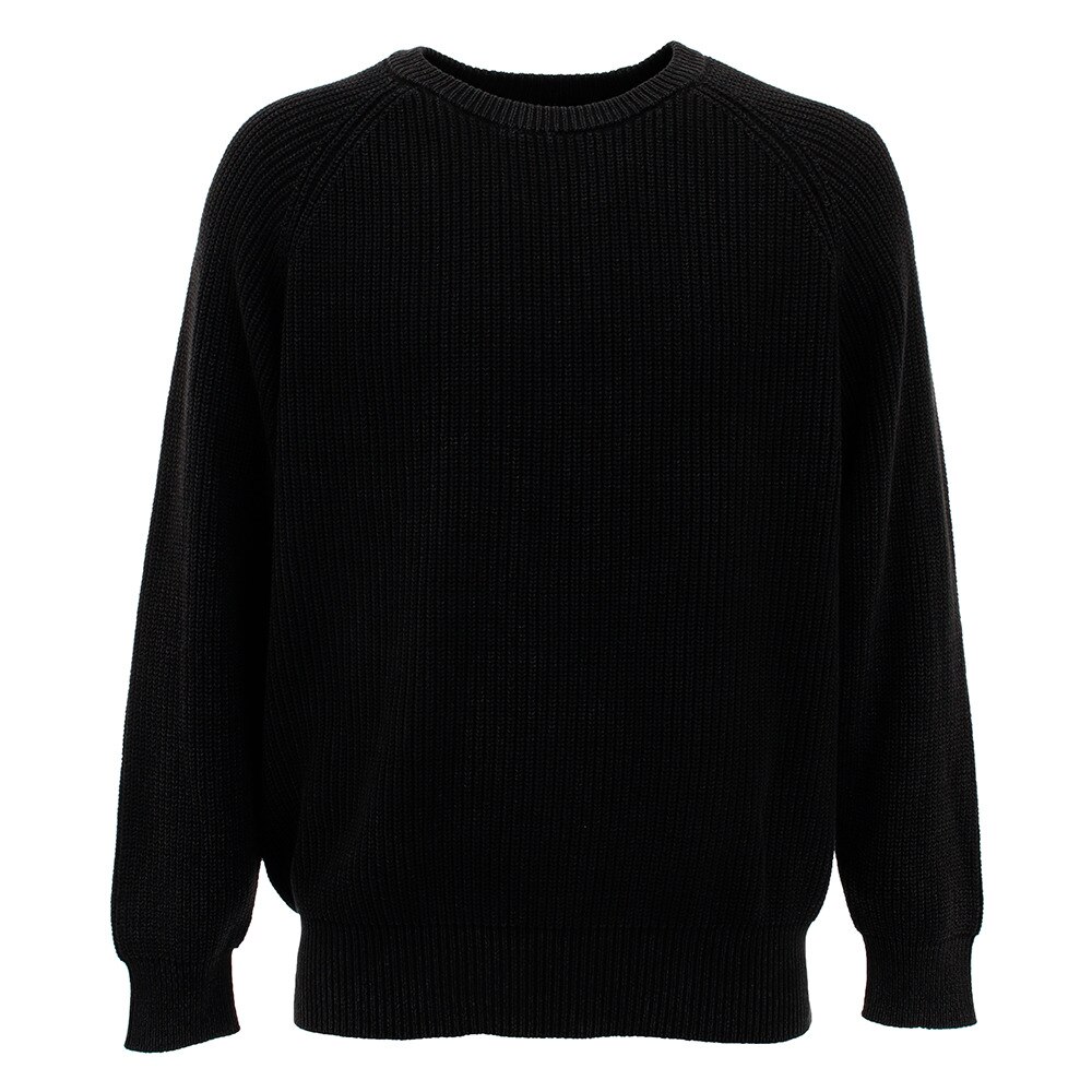  ピグメント加工クルーニット 01800308-BLK