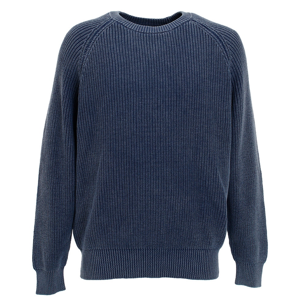  ピグメント加工クルーニット 01800308-NVY