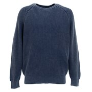 クローバーリーフ（LOVERS' LANE 45）（メンズ）ピグメント加工クルーニット 01800308-NVY