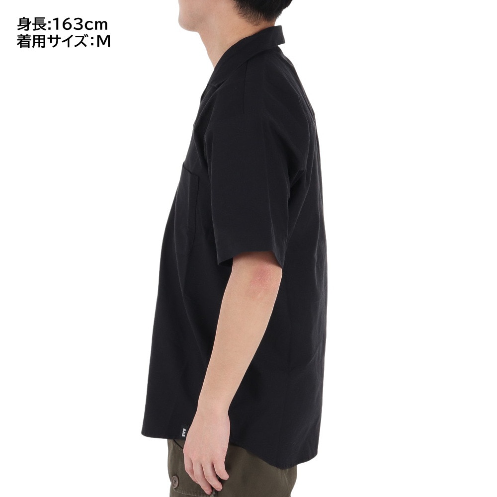 エスエーエス（S.A.S）（メンズ）半袖シャツ メンズ リラックスオープンカラーシャツ SAS2245902-19:BLACK