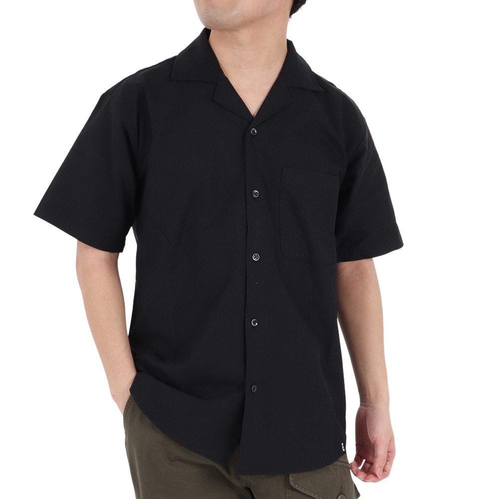 S.A.S 半袖シャツ メンズ リラックスオープンカラーシャツ SAS2245902-19:BLACK M 90 ウェア
