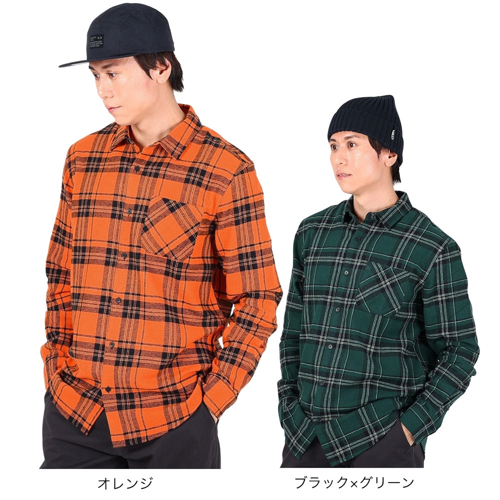 オークリー（OAKLEY）（メンズ）ボタンダウンシャツ PODIUM PLAID LS FLAN FOA402573-97E