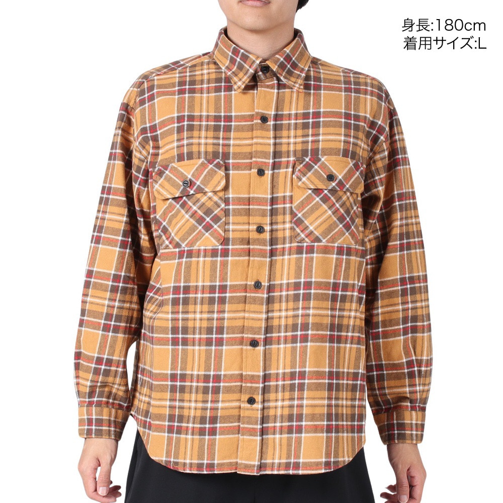 エスエーエス（S.A.S）（メンズ）ネルチェックCPOシャツ SAS2325800-29:BROWN