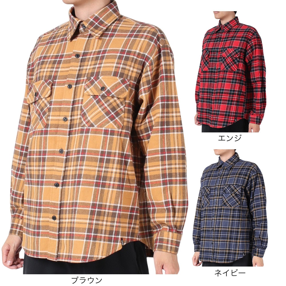 エスエーエス（S.A.S）（メンズ）ネルチェックCPOシャツ SAS2325800-79:NAVY