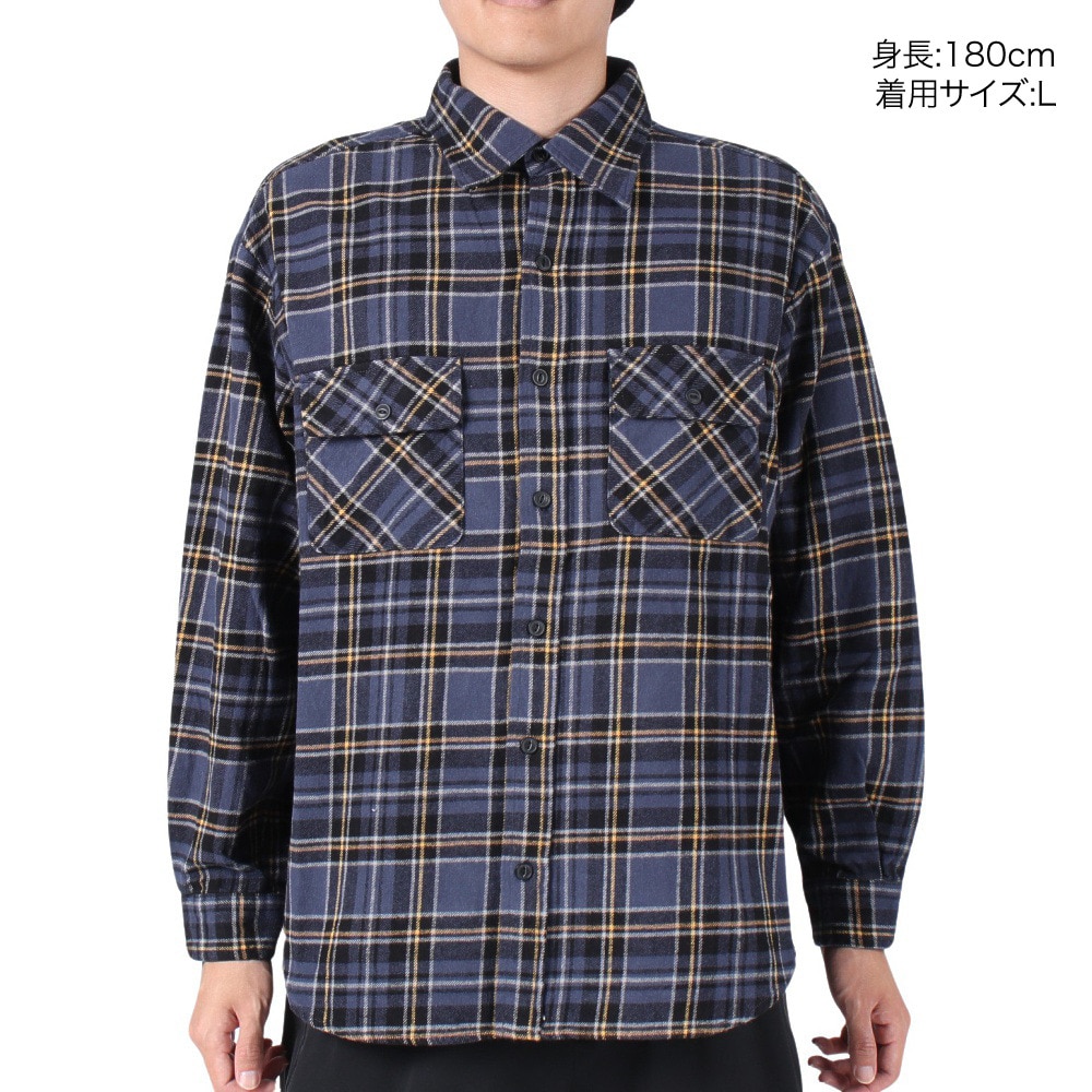 エスエーエス（S.A.S）（メンズ）ネルチェックCPOシャツ SAS2325800-79:NAVY