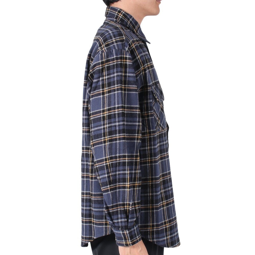 エスエーエス（S.A.S）（メンズ）ネルチェックCPOシャツ SAS2325800-79:NAVY