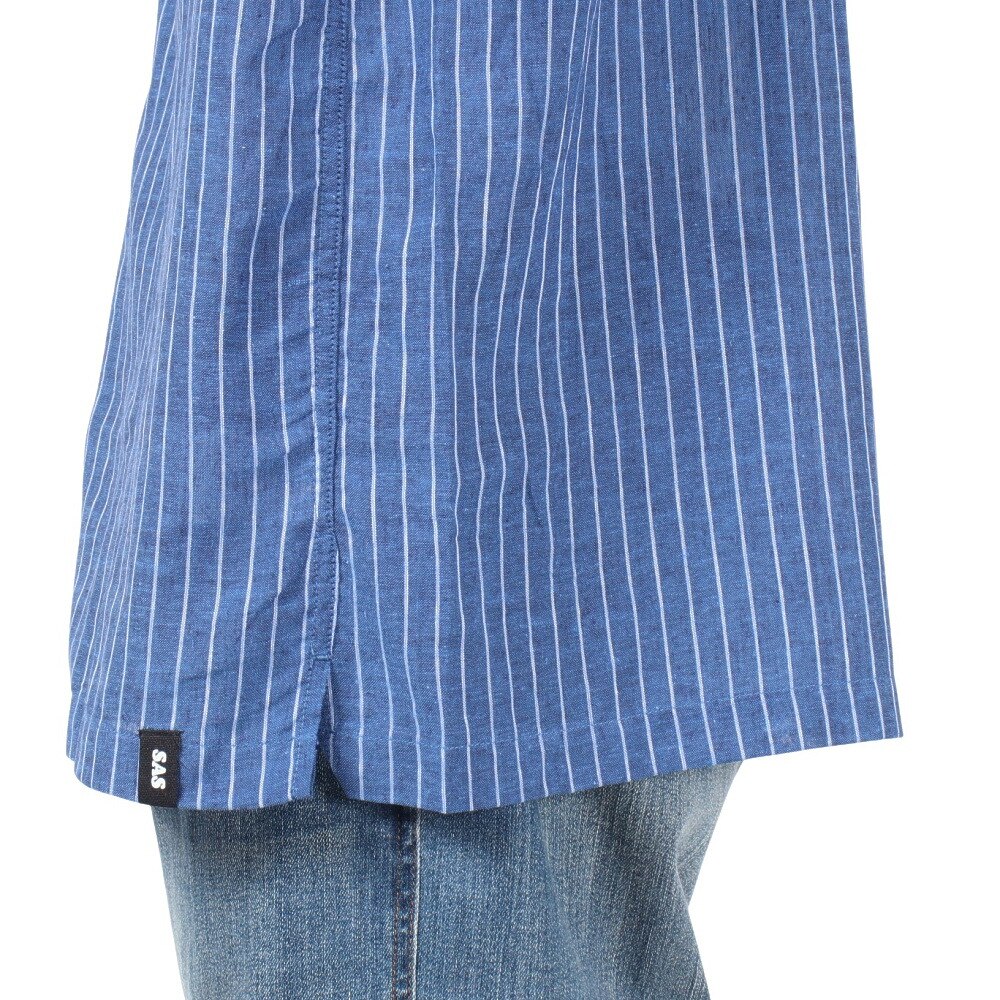 エスエーエス（SAS）（メンズ）ストライプ開襟半袖シャツ SAS2345801-72 D/BLUE