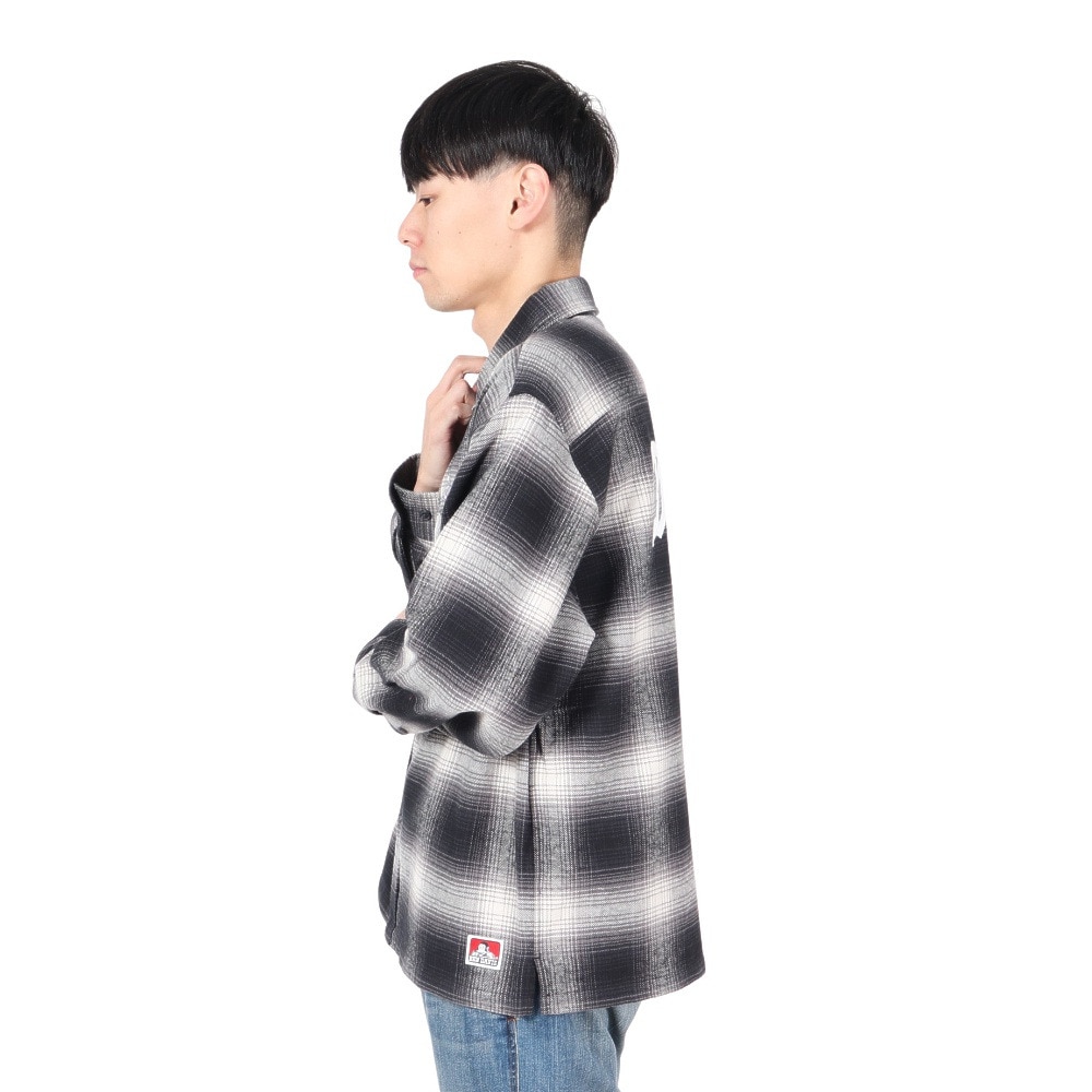 ベンデイビス（BEN DAVIS）（メンズ）EMBRO オンブレー 長袖シャツ 24780022-BLK