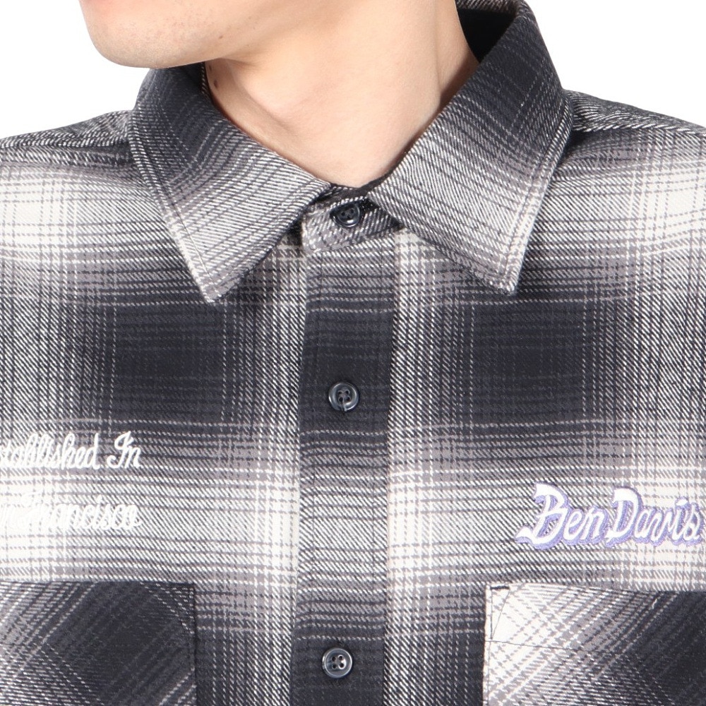 ベンデイビス（BEN DAVIS）（メンズ）EMBRO オンブレー 長袖シャツ 24780022-BLK