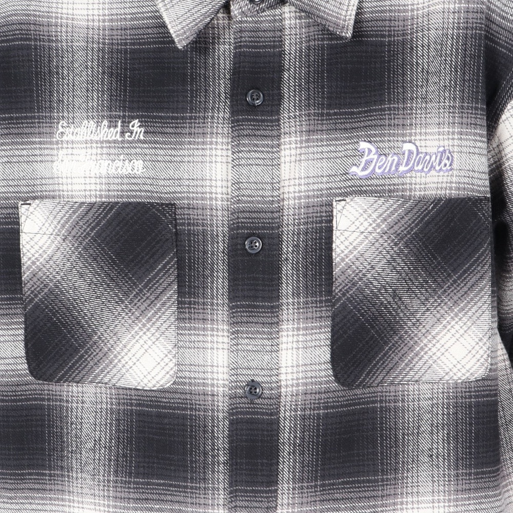 ベンデイビス（BEN DAVIS）（メンズ）EMBRO オンブレー 長袖シャツ 24780022-BLK