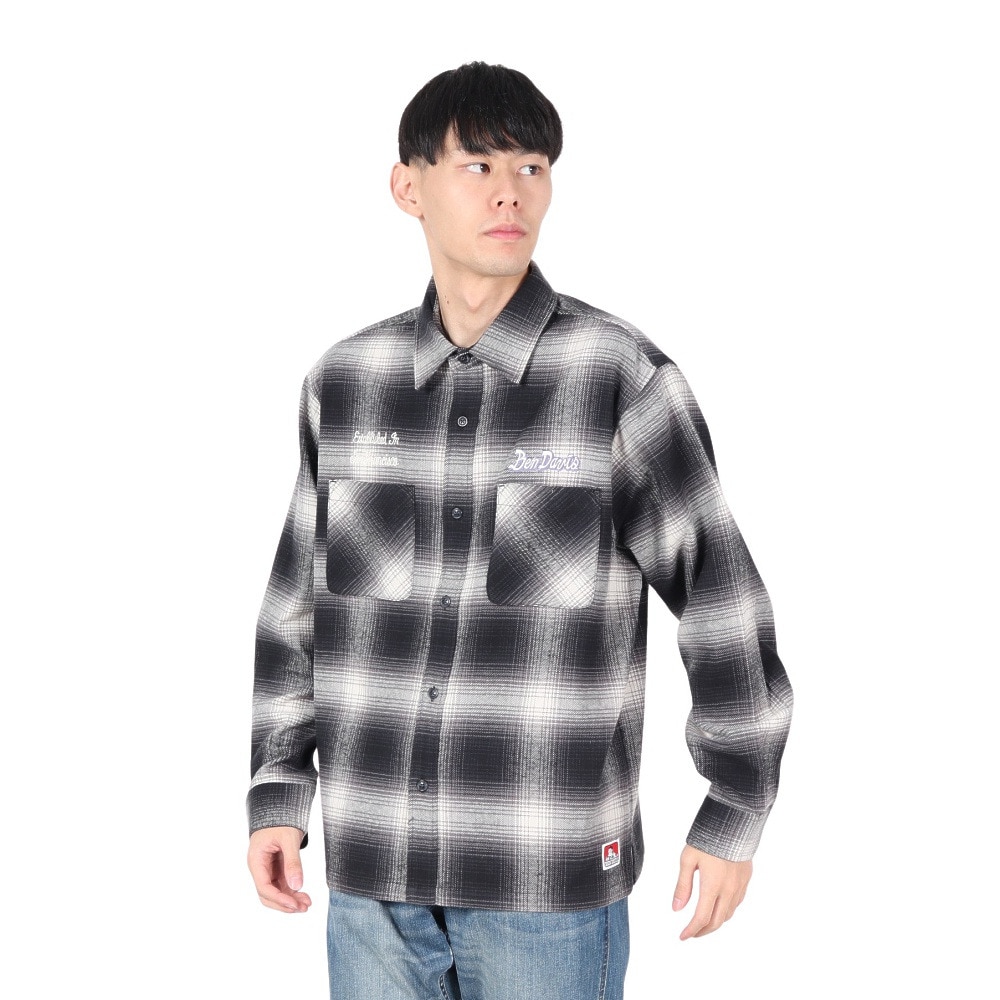 ベンデイビス（BEN DAVIS）（メンズ）EMBRO オンブレー 長袖シャツ 24780022-BLK
