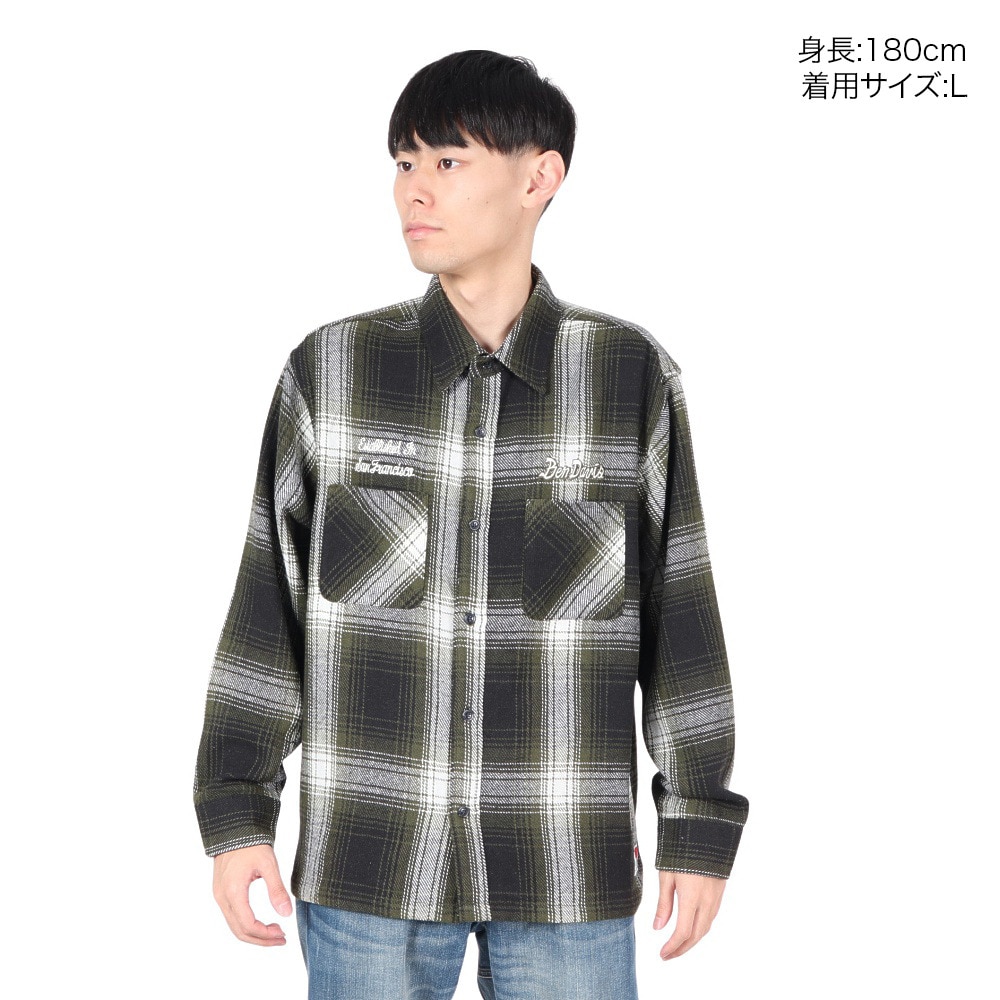 ベンデイビス（BEN DAVIS）（メンズ）EMBRO オンブレー 長袖シャツ 24780022-GRN