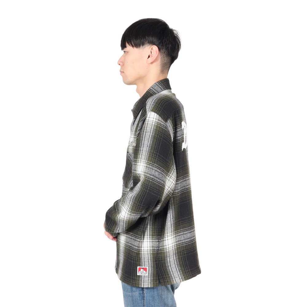ベンデイビス（BEN DAVIS）（メンズ）EMBRO オンブレー 長袖シャツ 24780022-GRN