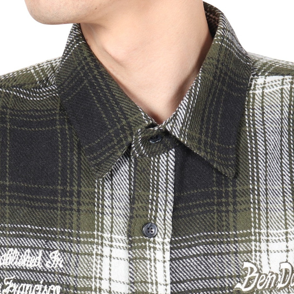 ベンデイビス（BEN DAVIS）（メンズ）EMBRO オンブレー 長袖シャツ 24780022-GRN