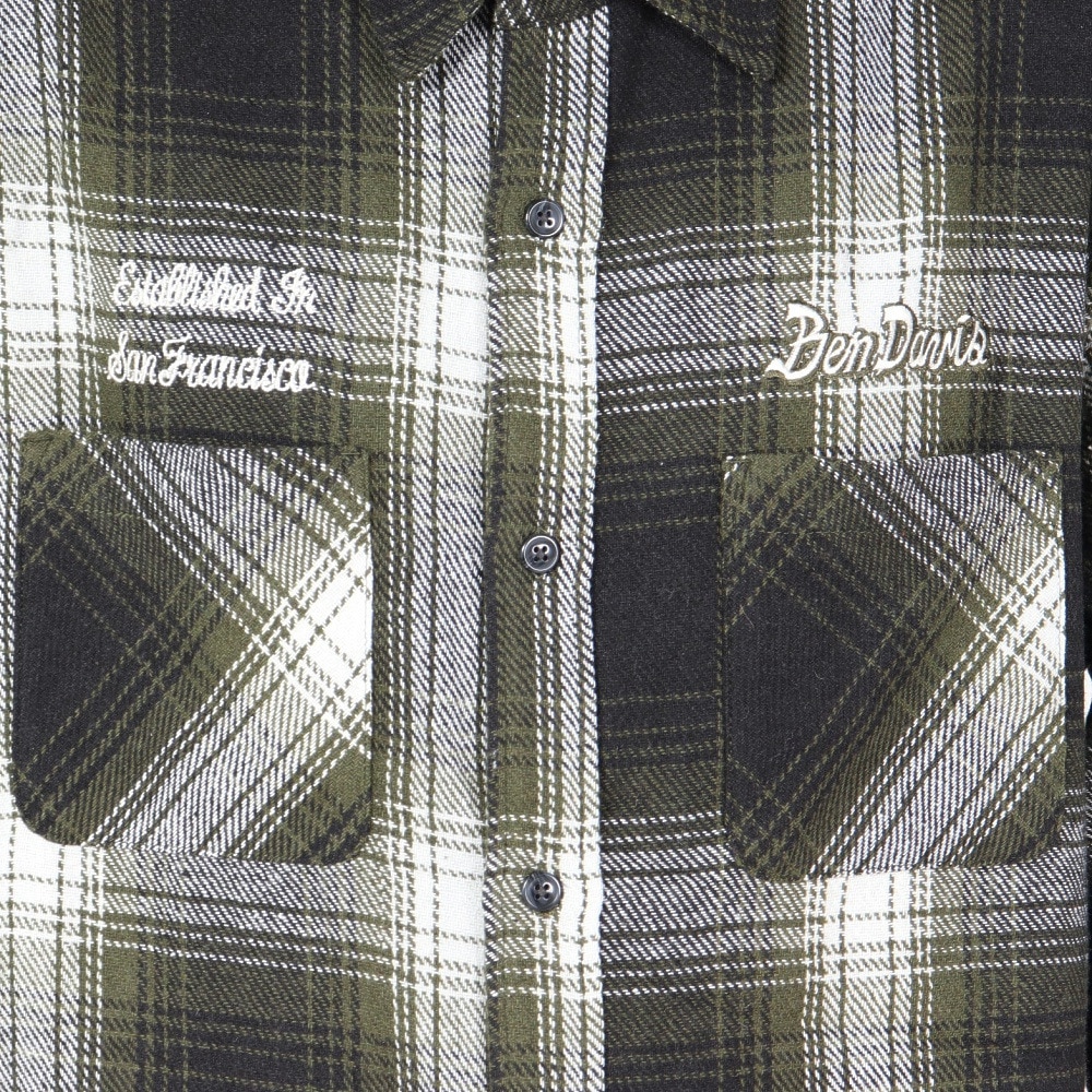 ベンデイビス（BEN DAVIS）（メンズ）EMBRO オンブレー 長袖シャツ 24780022-GRN