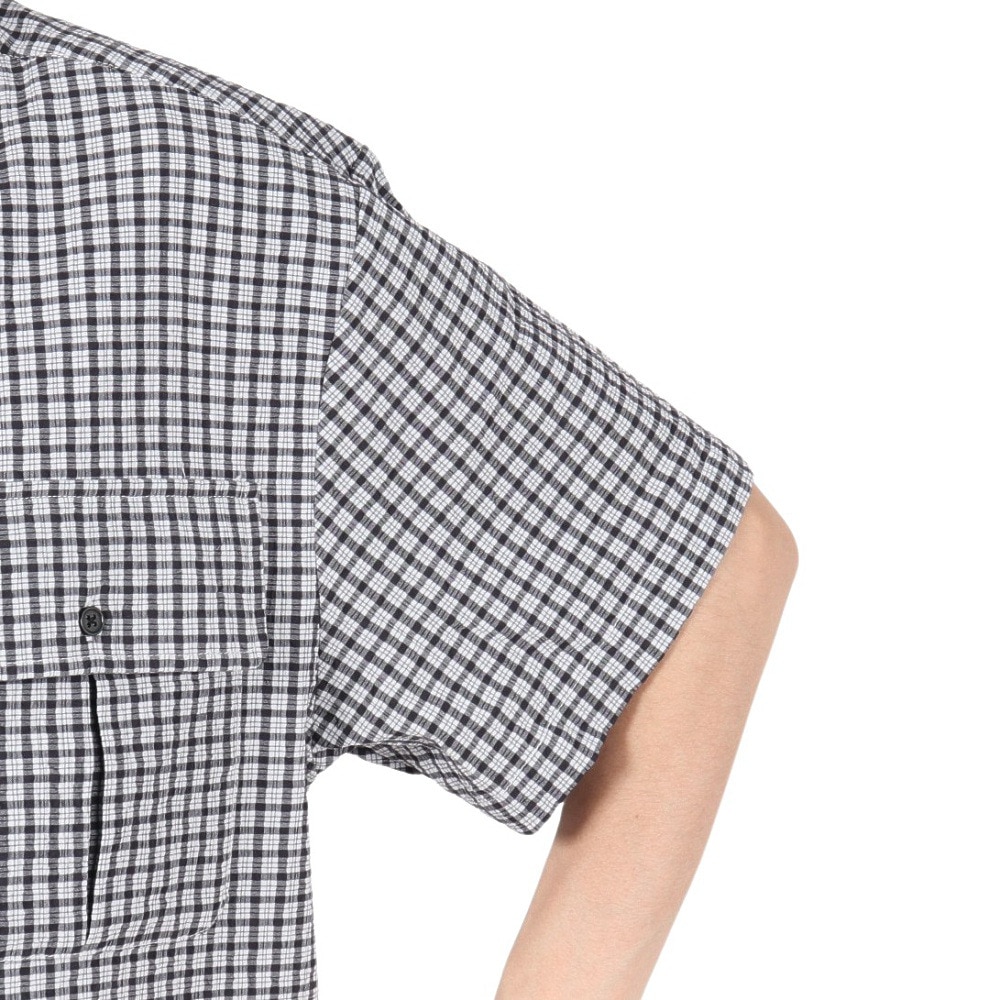 PLES MAKERS（PLES MAKERS）（メンズ）シアサッカーチェック 半袖シャツ 25555000-BLK