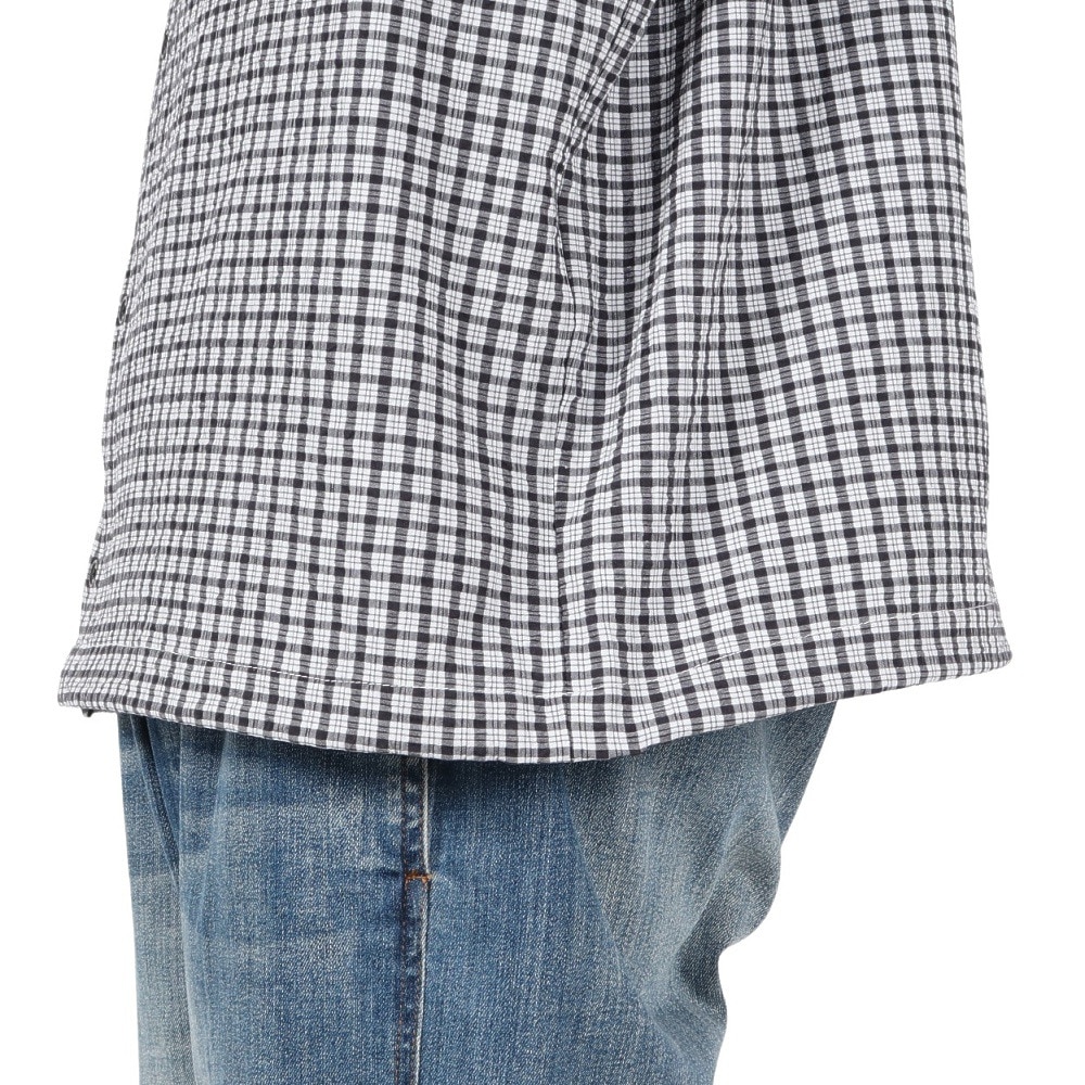 PLES MAKERS（PLES MAKERS）（メンズ）シアサッカーチェック 半袖シャツ 25555000-BLK