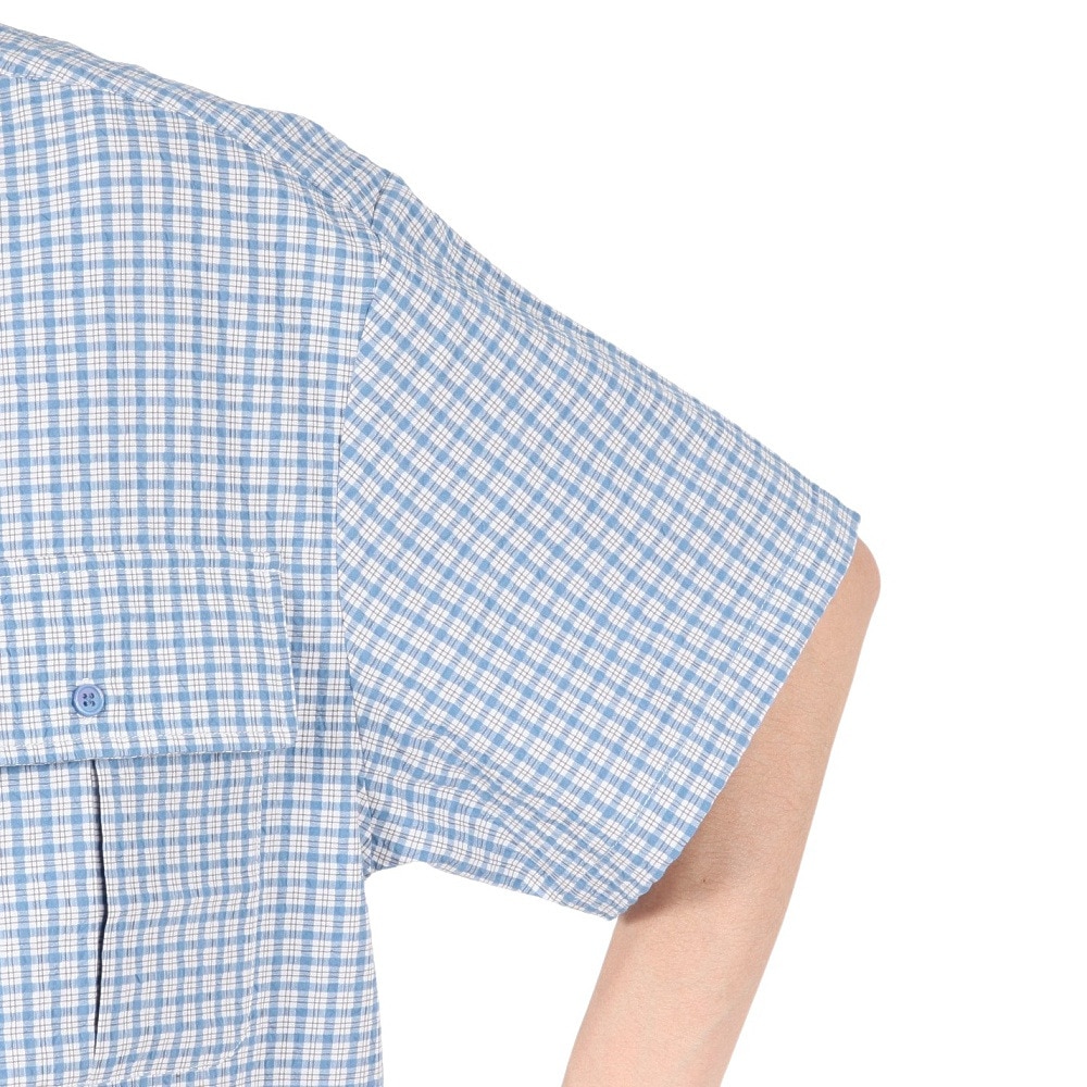 PLES MAKERS（PLES MAKERS）（メンズ）シアサッカーチェック 半袖シャツ 25555000-BLU