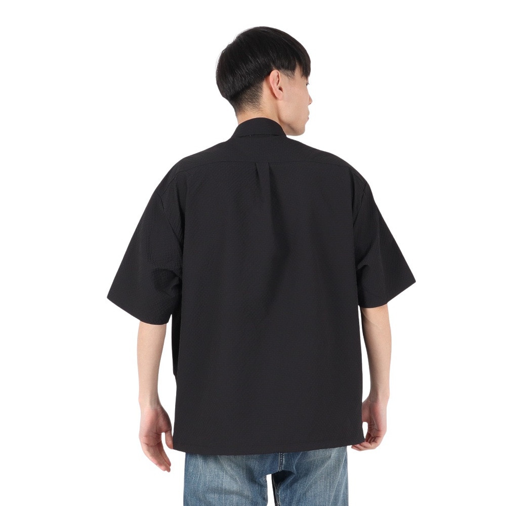 PLES MAKERS（PLES MAKERS）（メンズ）シアサッカーテック 半袖シャツ 25555001-BLK